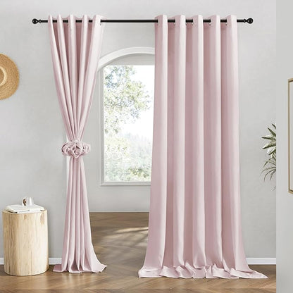 NICETOWN Blush Pink Linen Curtains by NICETOWN