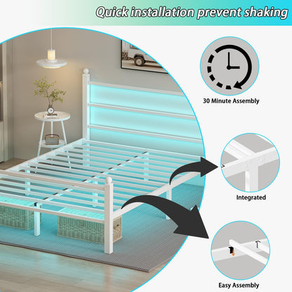 full size bed frame with headboard and footboard,white, package contents