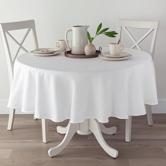 Benson Mills Cameron Textured Fabric Table Cloth, by BensonMills