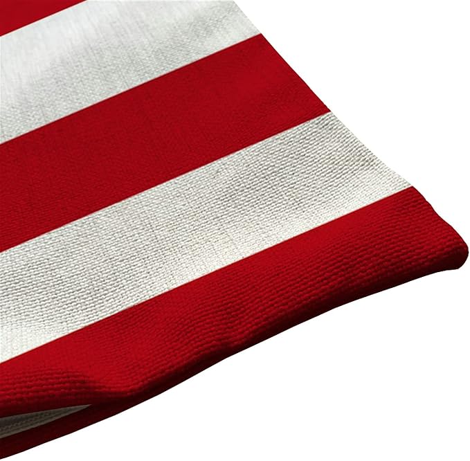Solekla Red Stripe Cotton Linen Throw Lumbar Waist Pillow Case Cushion Cover - Image 5