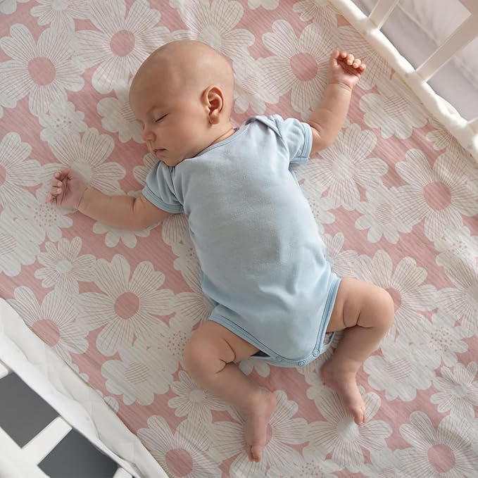 Gllquen Baby Muslin Mini Crib Sheets 3 Pack, Breathable Pack and Play Sheets - Image 2