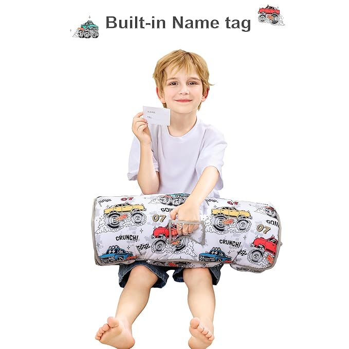 Viviland Toddler Nap Mat with Pillow and Minky Blanket, Rolled Large Sleeping - Image 4