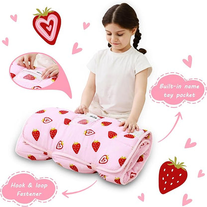 Toddler Nap Mat with Pillow and Blanket, Extra Large Rolled Napping Mats - Image 3