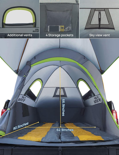 joytutus pickup truck tent 5.5ft bed tent with, side view