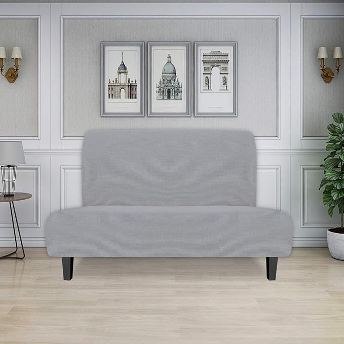 Easy-Going Stretch Futon Sofa Slipcover Armless Sofa Bed Cover Furniture - Image 2