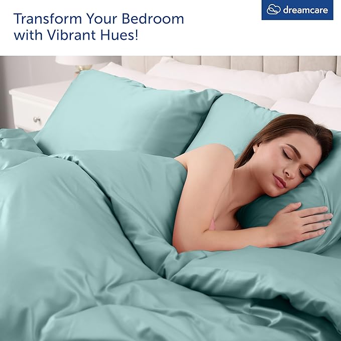 DREAMCARE Queen Sheet Set – 4 pcs Cooling Sheets – up to 21” Extra Deep Pocket - Image 5