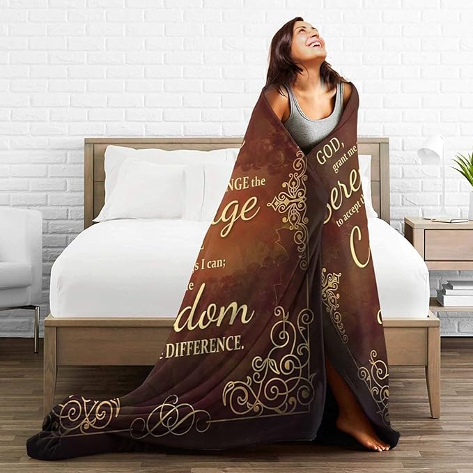 Serenity Prayer Blanket Christian Religious Throw Blanket Bible Verse Flannel - Image 5