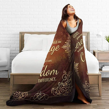 Serenity Prayer Blanket Christian Religious Throw Blanket Bible Verse Flannel - Image 5