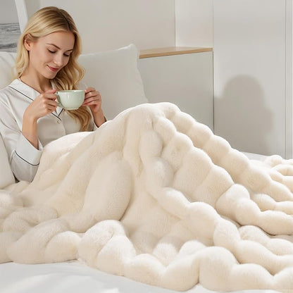 NEXHOME PRO Faux Fur Throw Blanket, Ultra Soft Cozy Warm Fuzzy Fluffy Plush - Image 2