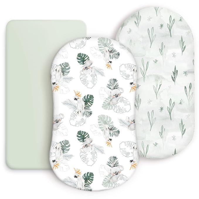 GRSSDER Stretch Ultra Soft Fitted Bassinet Sheets 3 Pack, Universal Fit by BUYNOW