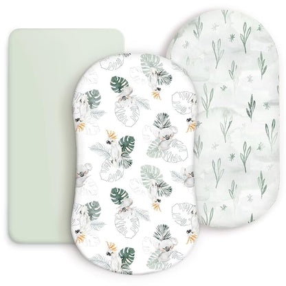 GRSSDER Stretch Ultra Soft Fitted Bassinet Sheets 3 Pack, Universal Fit by BUYNOW