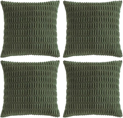 Fancy Homi 4 Packs Boho Olive Green Decorative Throw Pillow Covers 22x22 Inch by Fancy+Homi