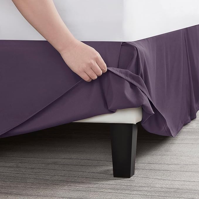 Nestl Dark Purple Twin Bed Skirt - Image 5