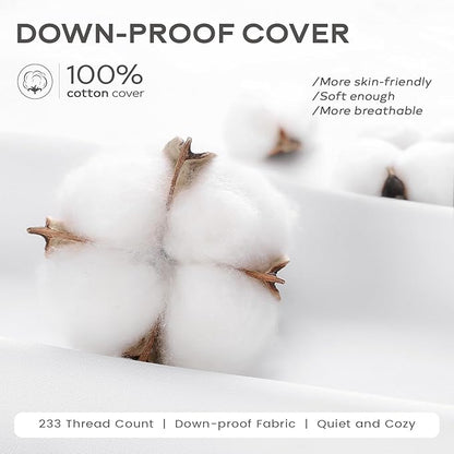 SAVORI Set of 2 Down and Feather Throw Pillow Inserts 20x20 Soft Fluffy Pillow - Image 3
