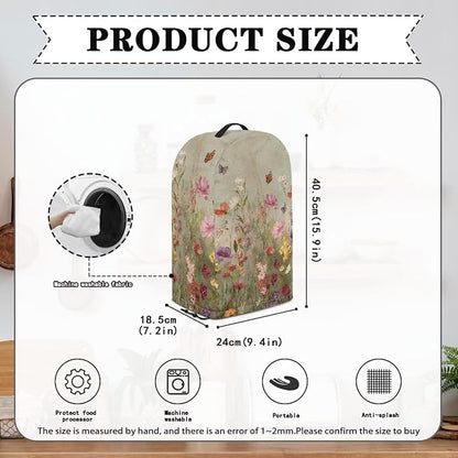 Wildflower Butterfly Blender Cover Dust Proof Small Appliance Cover Foldable - Image 5