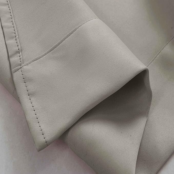 Soft Gray Kitchen Curtains for Windows 2 Panels Set Short Curtains for Bedroom - Image 7