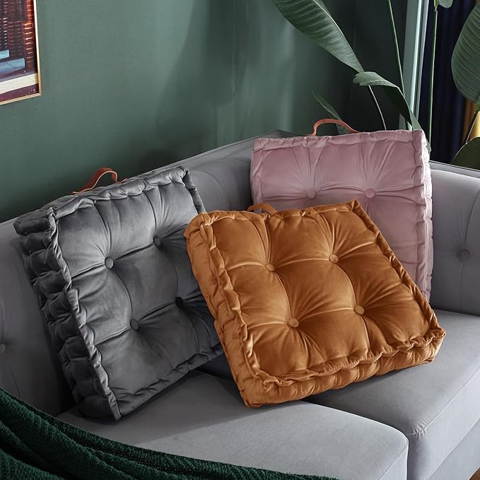 vctops Fall Square Solid Color Velvet Seat Cushion - Image 2