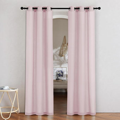 NICETOWN Blush Pink Linen Curtains by NICETOWN