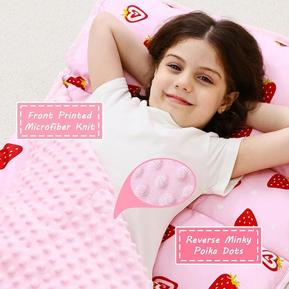 Toddler Nap Mat with Pillow and Blanket, Extra Large Rolled Napping Mats - Image 2