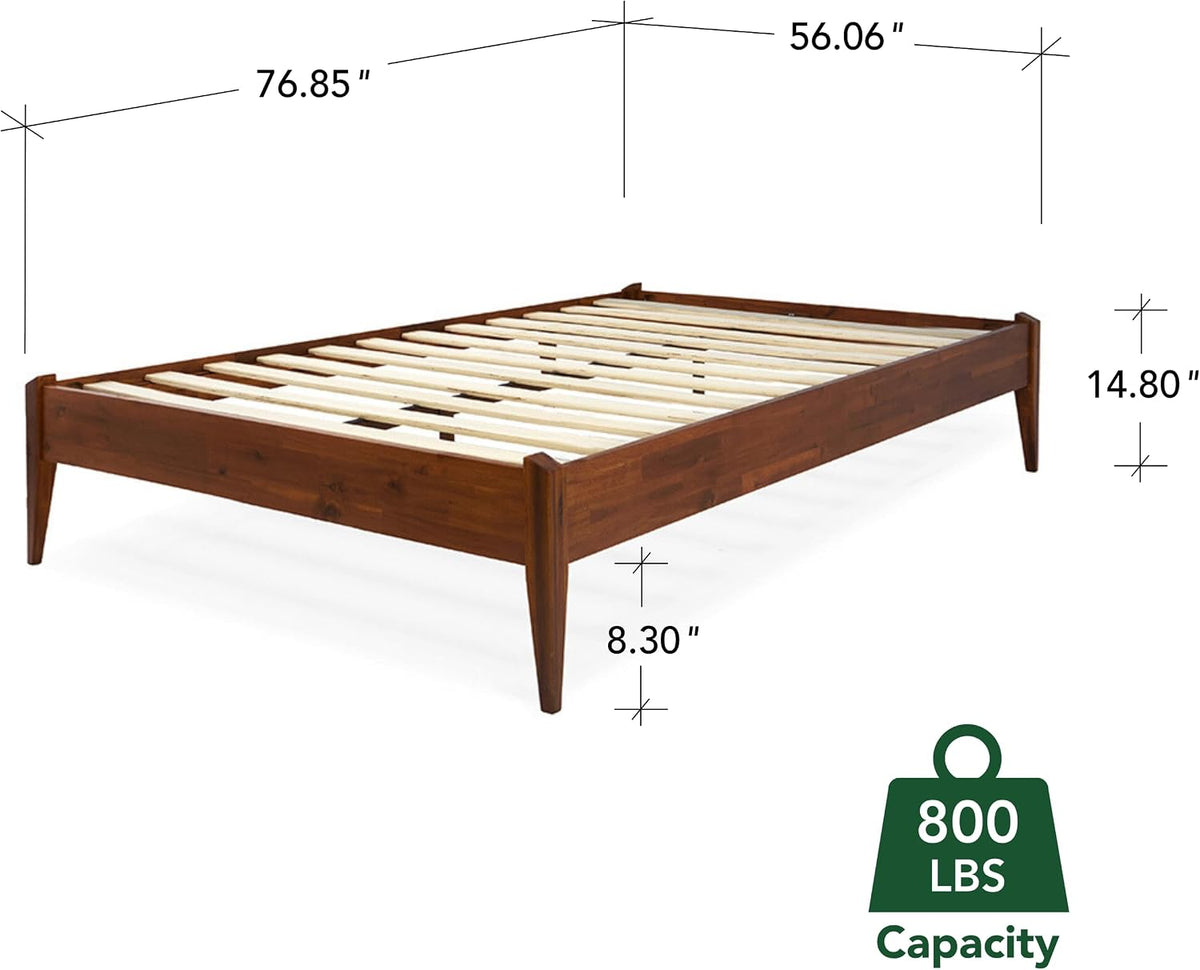bme dinkee 15" wood full bedframe, no headboard shown in use