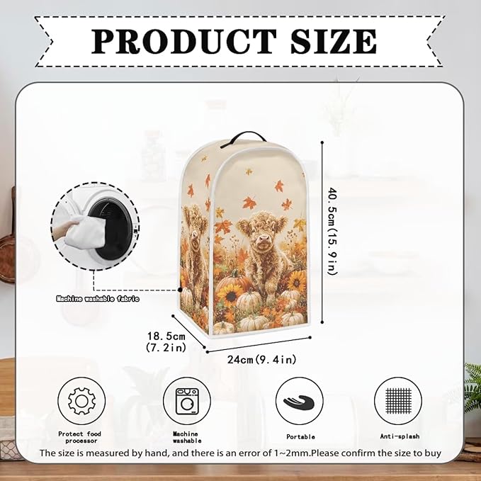 Highland Cow Blender Cover for Kitchen Small Appliance Dust Cover Fall Kitchen - Image 5