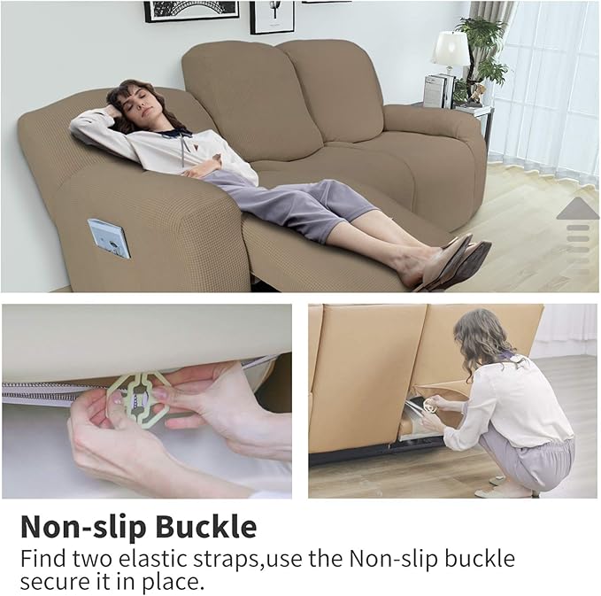Easy-Going 6 Pieces Recliner Loveseat Stretch Sofa Slipcover Sofa Cover - Image 3