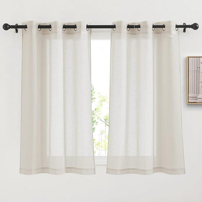 NICETOWN Short Linen Curtains for Kitchen, Grommet Small Window Curtains Linen by NICETOWN