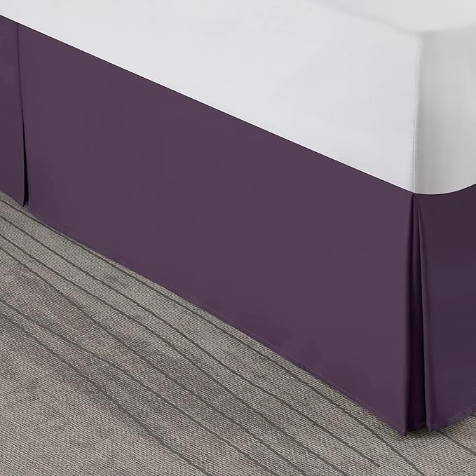 Nestl Dark Purple Bed Skirt Cal King Size - Image 8