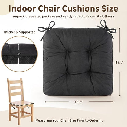 Chair Cushions for Dining Chairs, Tufted Foam Kitchen Chair, Non-Slip Seat - Image 2