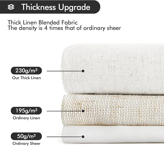 MIULEE Non-See-Through Privacy Linen Curtains 2 Panels, Light Filtering Window - Image 5