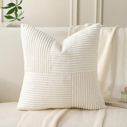 Cream Throw Pillow Covers 22x22 inch, Farmhouse Home Decor, Boho Decorative - Image 6