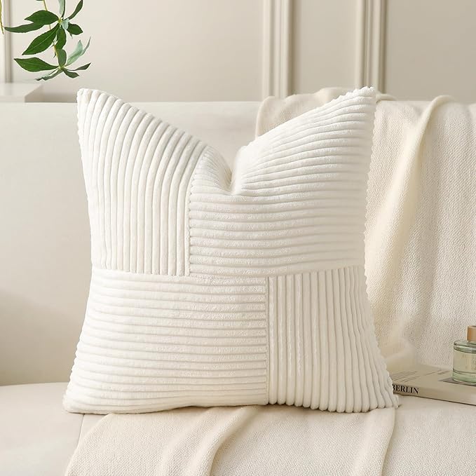 Cream Throw Pillow Covers 18x18 inch, Farmhouse Home Decor, Boho Decorative - Image 6