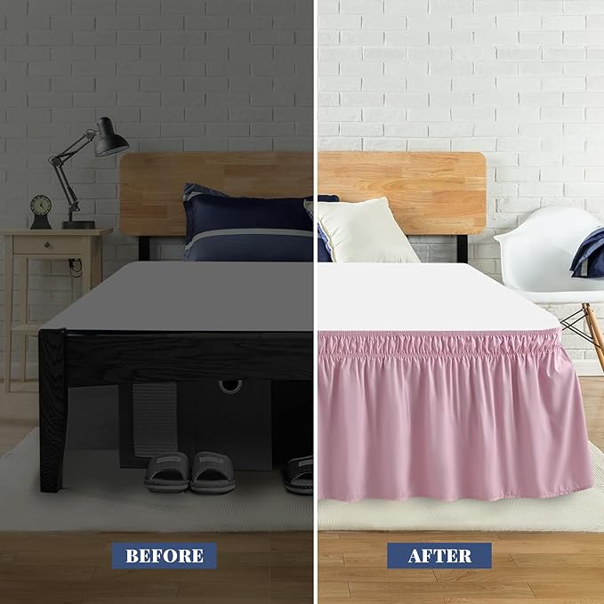 Twin Bed Skirt, Elastic Wrap Around Bed Skirt Twin Size, Bed Skirts - Image 3