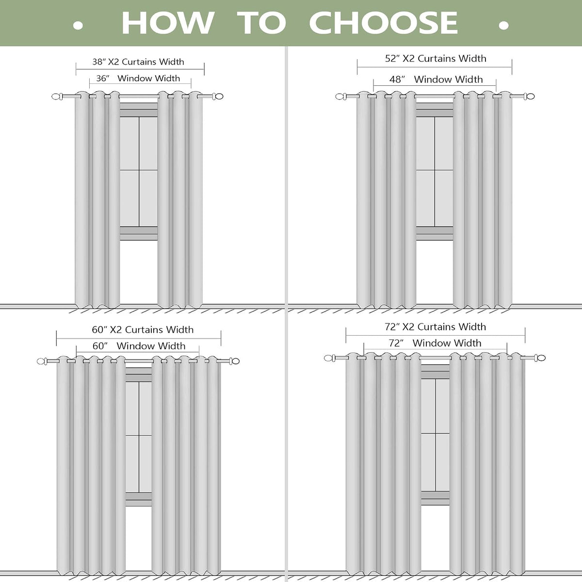blackout curtains 72 inch extra wide for bedroom, side view