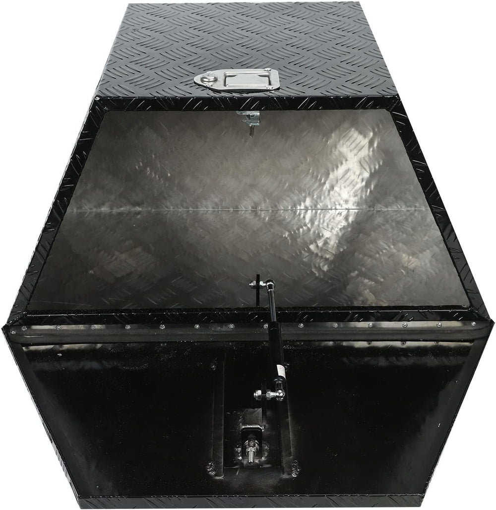 29 X 16.5 X 18 Inch Black Heavy Duty 5 Bar Tread Aluminum Trailer Tongue Box ...