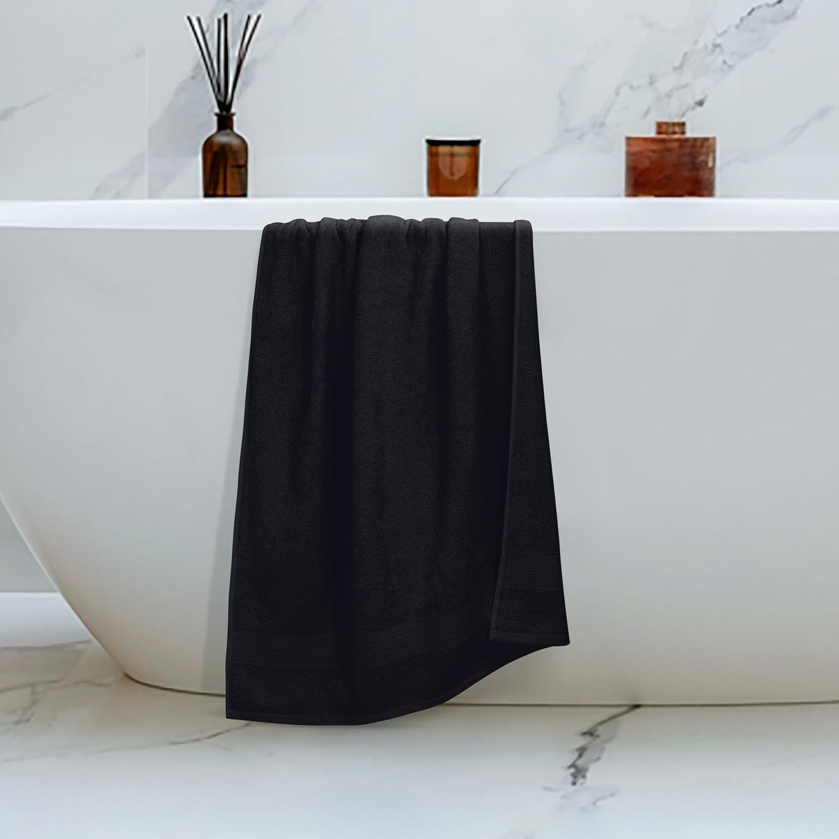 belizzi home 4 pack bath towel set 27x54 showing dimensions