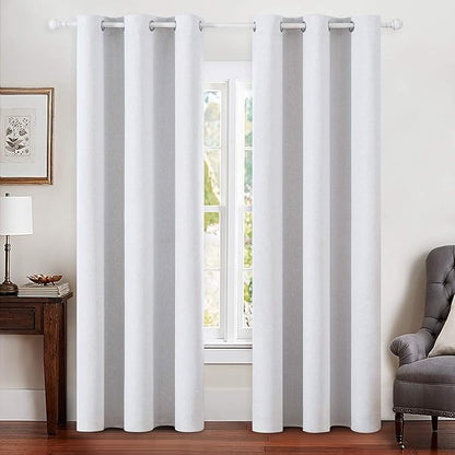 MIULEE Linen Blackout Curtains for Bedroom Solid 100% Blackout Thermal by MIULEE