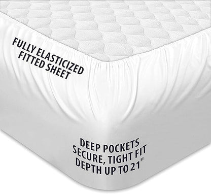 COONP Full Mattress Topper, Extra Thick Pillowtop, Cooling Plush Mattress Pad - Image 4