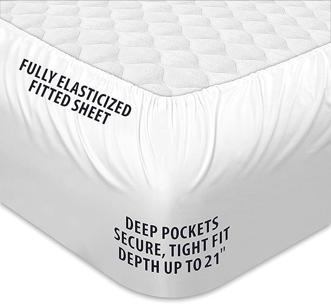 COONP Super Queen Mattress Topper, Extra Thick Pillowtop, Cooling Plush - Image 4