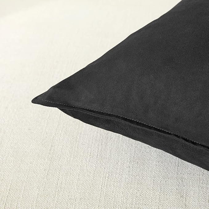 Fancy Homi 2 Packs Black Decorative Throw Pillow Covers 14x14 Inch - Image 4