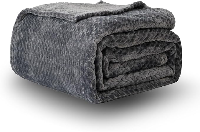 Oversized King Fleece Blanket 120x138 Inches, Seamless Soft Cozy 3D Jacquard - Image 5