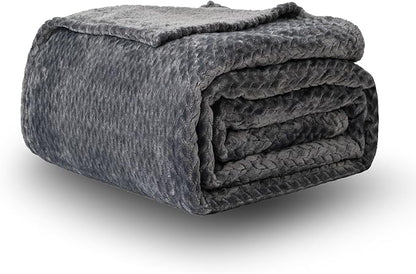 Oversized King Fleece Blanket 120x138 Inches, Seamless Soft Cozy 3D Jacquard - Image 5