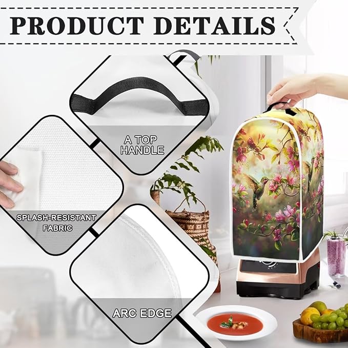 Hummingbird Dust Cover Set Washable Coffee Maker Appliance Blender Covers - Image 3