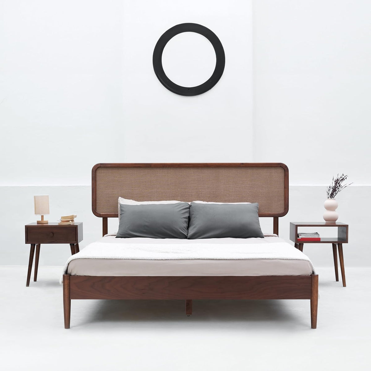 ntc lupin wooden bed frame with headboard, crafted, main product view