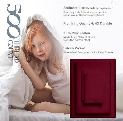 Mayfair Linen 500 Thread Count 100% Cotton Sheets King Size Bed Set - Image 5