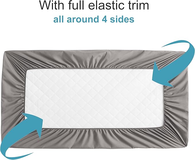 NTBAY 2 Pack Waterproof Crib Mattress Protector, Quilted 28"x52" Toddler Fitted - Image 2