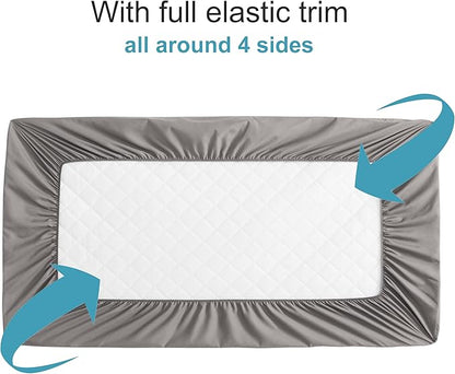 NTBAY 2 Pack Waterproof Crib Mattress Protector, Quilted 28"x52" Toddler Fitted - Image 2