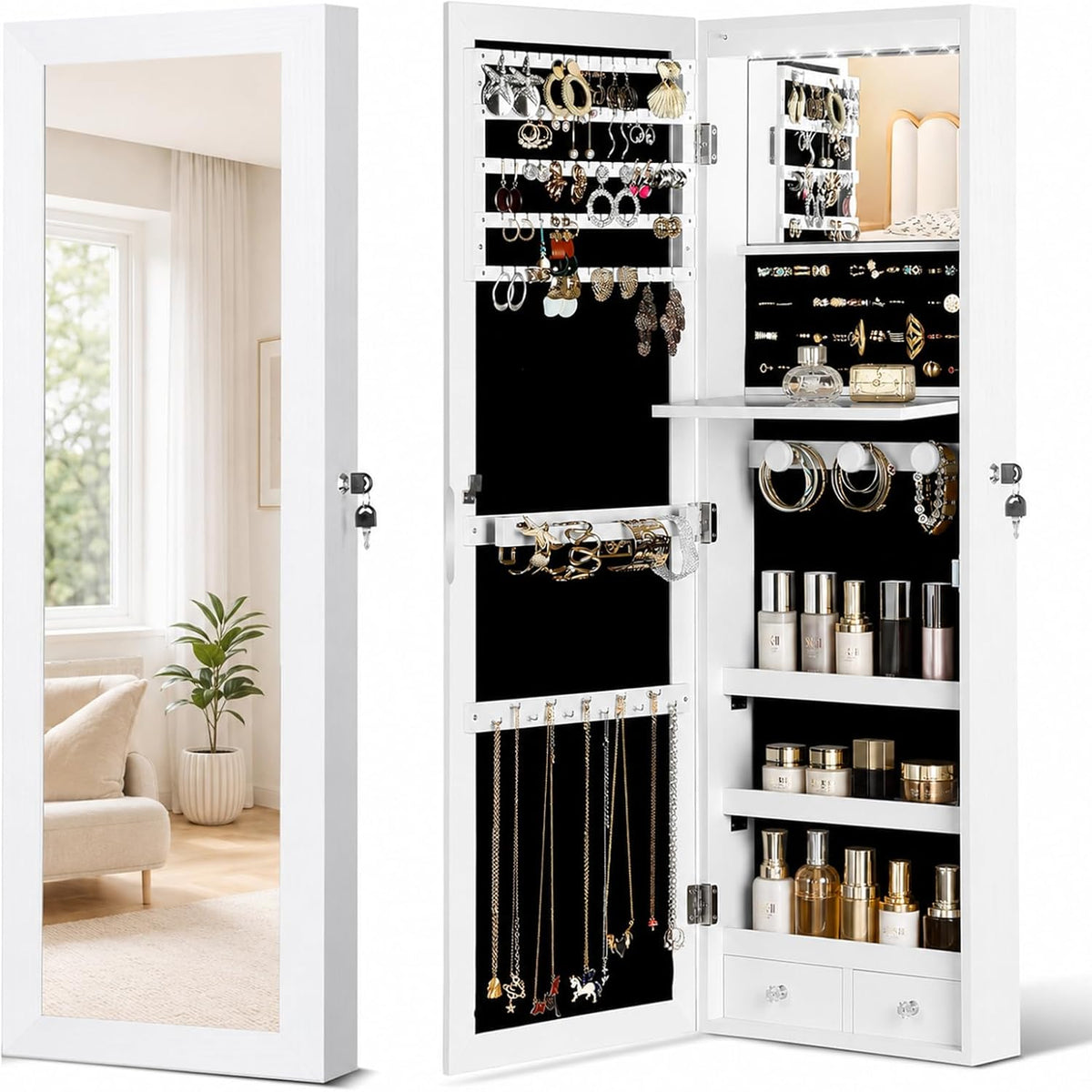 over the door jewelry organizer, wall mounted jewelry, main product view