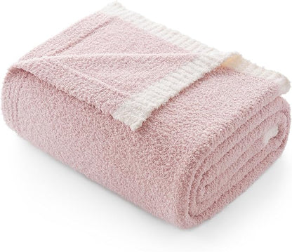 Snuggle Sac Pink Throw Blanket for Couch Bed Sofa 60x80 inches, Reversible Pink - Image 7
