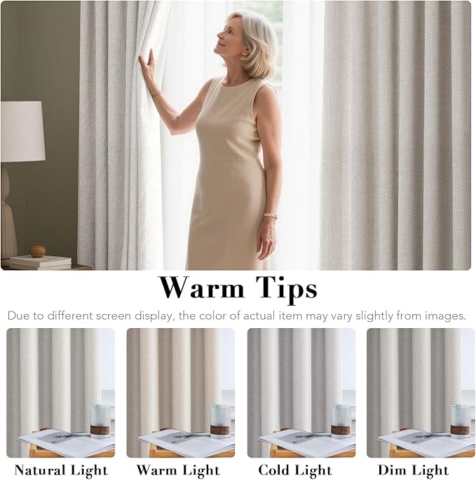 H.VERSAILTEX Linen Blackout Curtain 84 Inches Long - Image 8